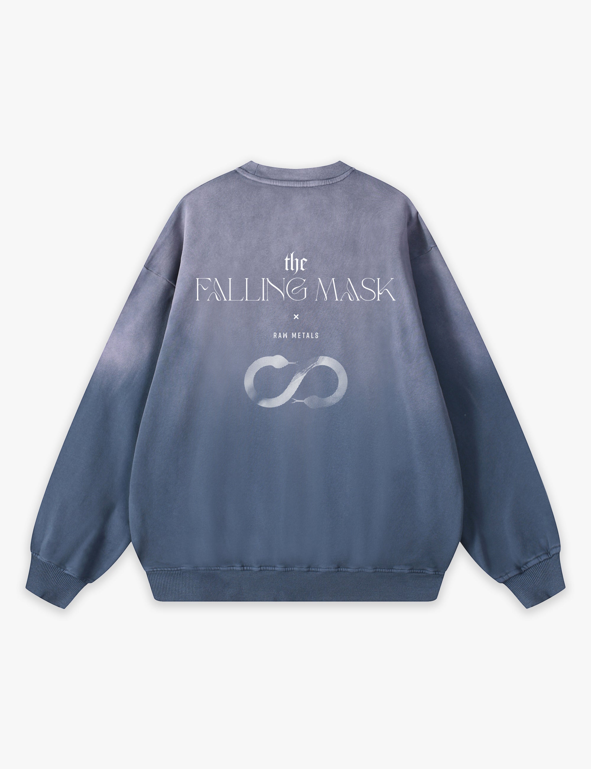 RAW METALS Falling Mask Faded Sweatshirt in Slate