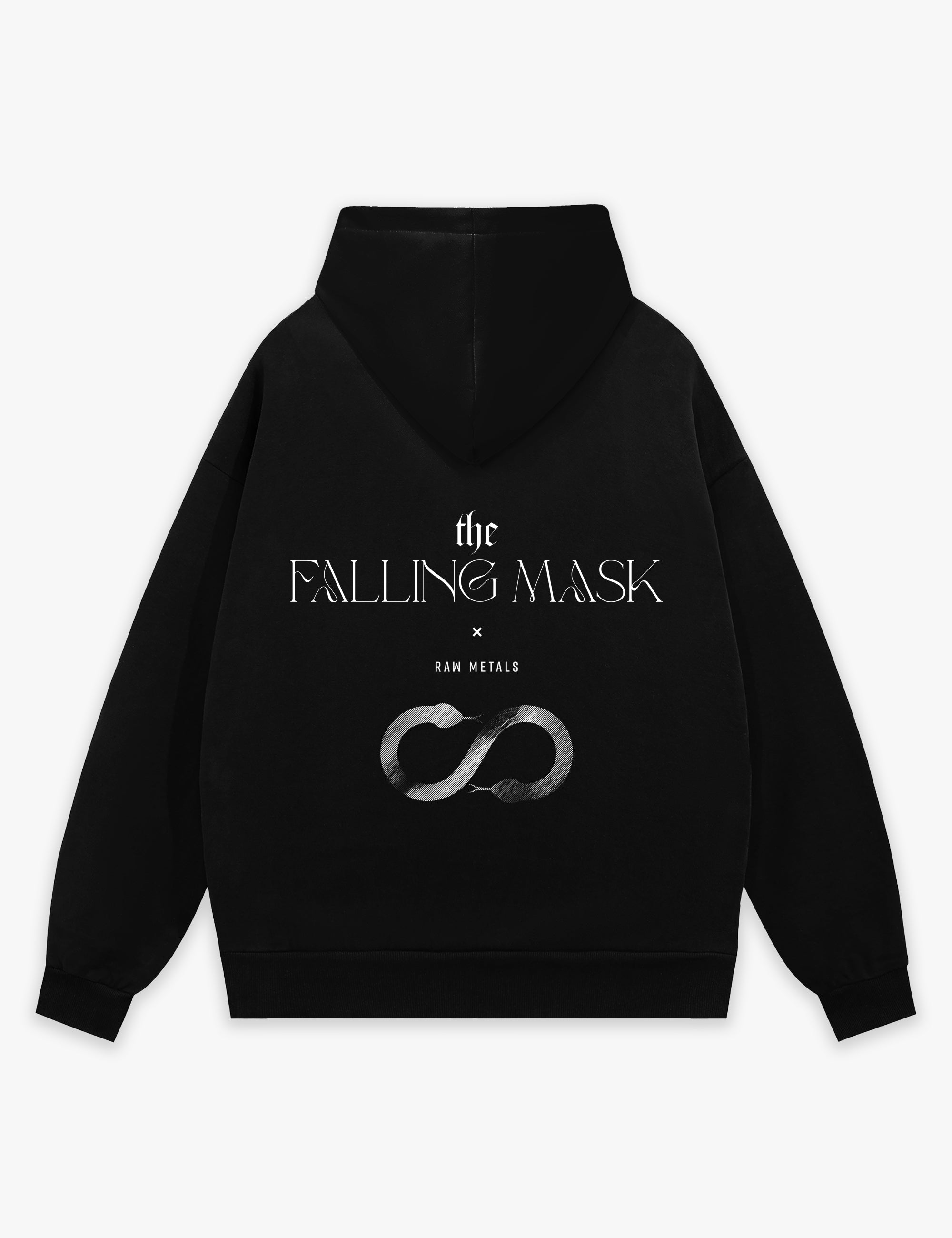 RAW METALS Falling Mask Hoodie in Black