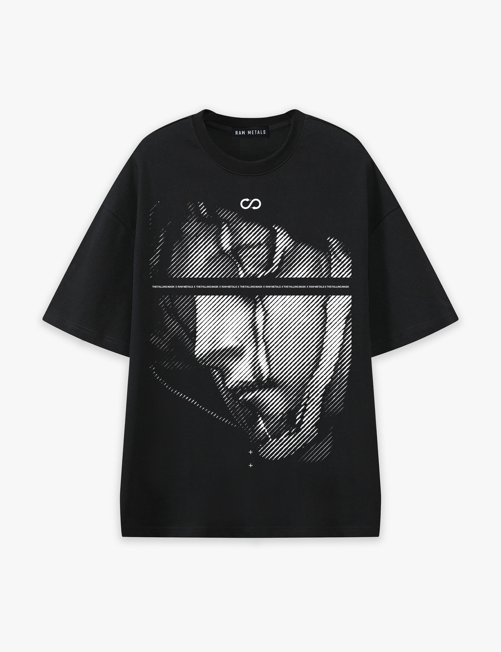 RAW METALS Falling Mask Oversized T-shirt in Black