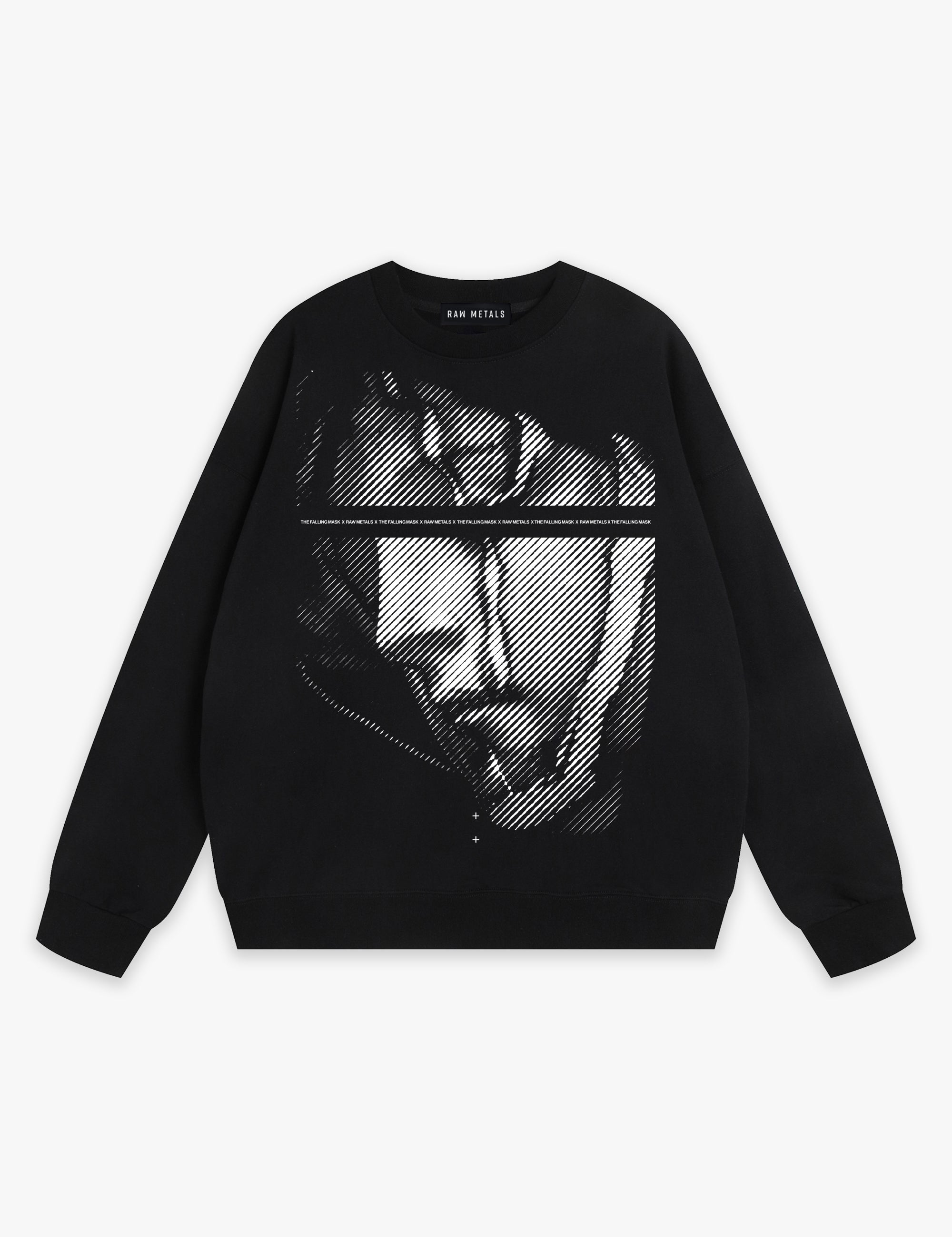 RAW METALS Falling Mask Sweatshirt in Black