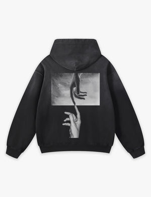 RAW METALS False Positive Faded Hoodie in Black