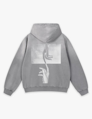 RAW METALS False Positive Faded Hoodie in Grey