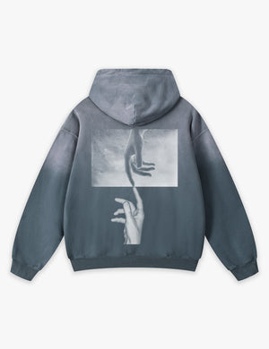 RAW METALS False Positive Faded Hoodie in Slate