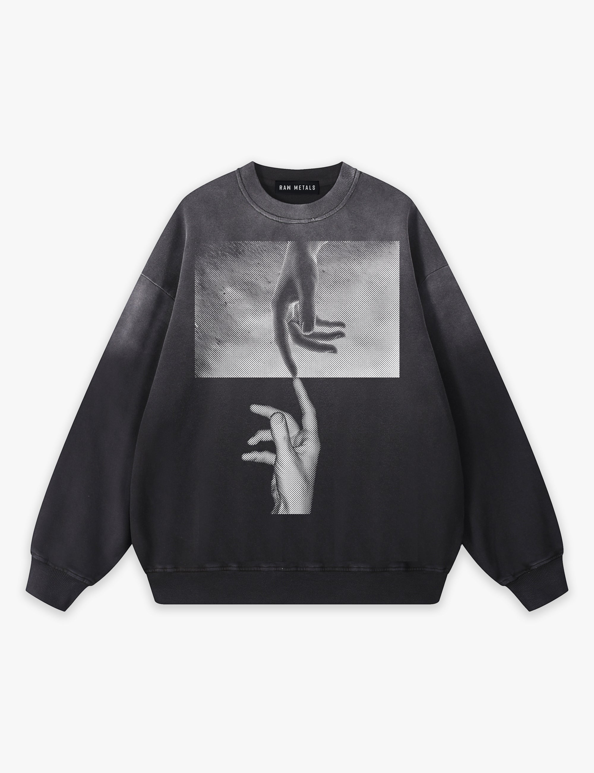 RAW METALS False Positive Faded Sweatshirt in Black