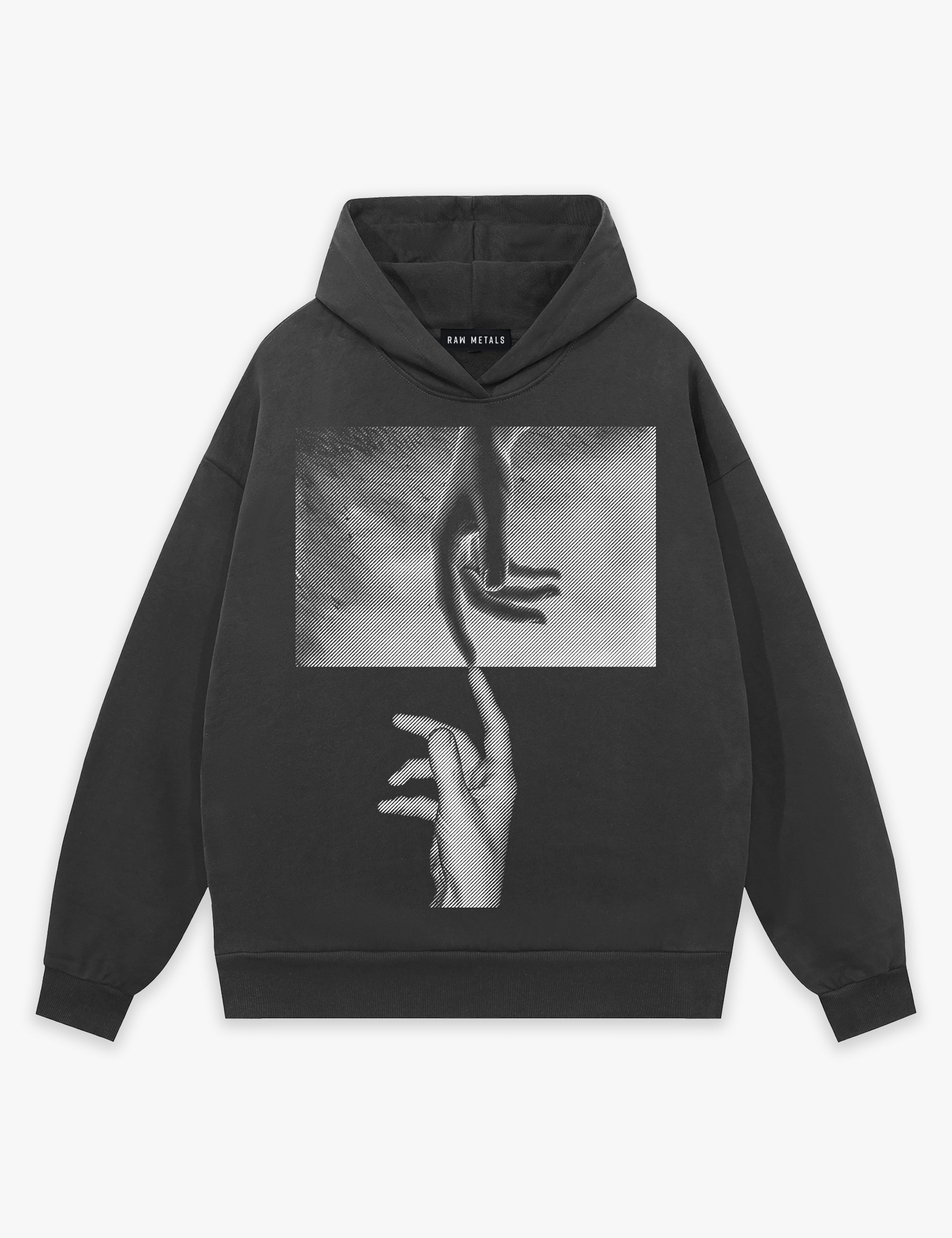 RAW METALS False Positive Hoodie in Charcoal