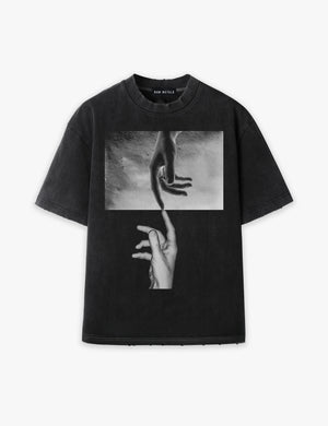 RAW METALS False Positive Oversized Distressed T-shirt in Black