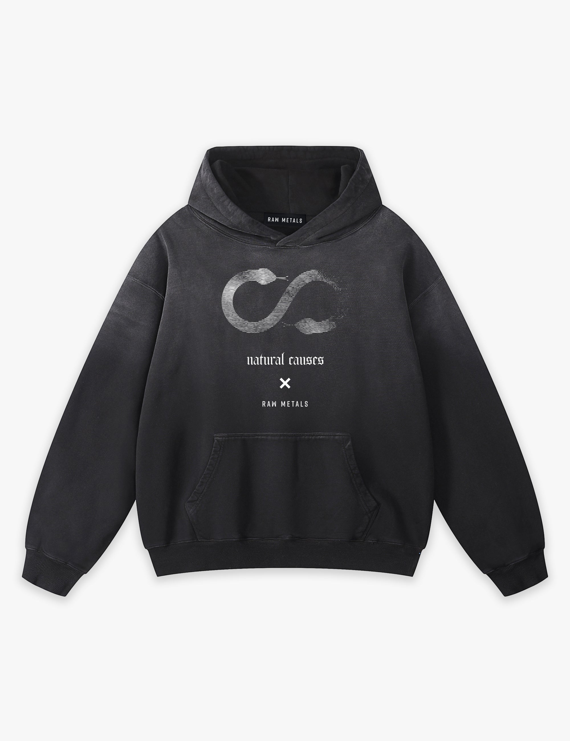 RAW METALS Natural Causes Faded Hoodie in Black