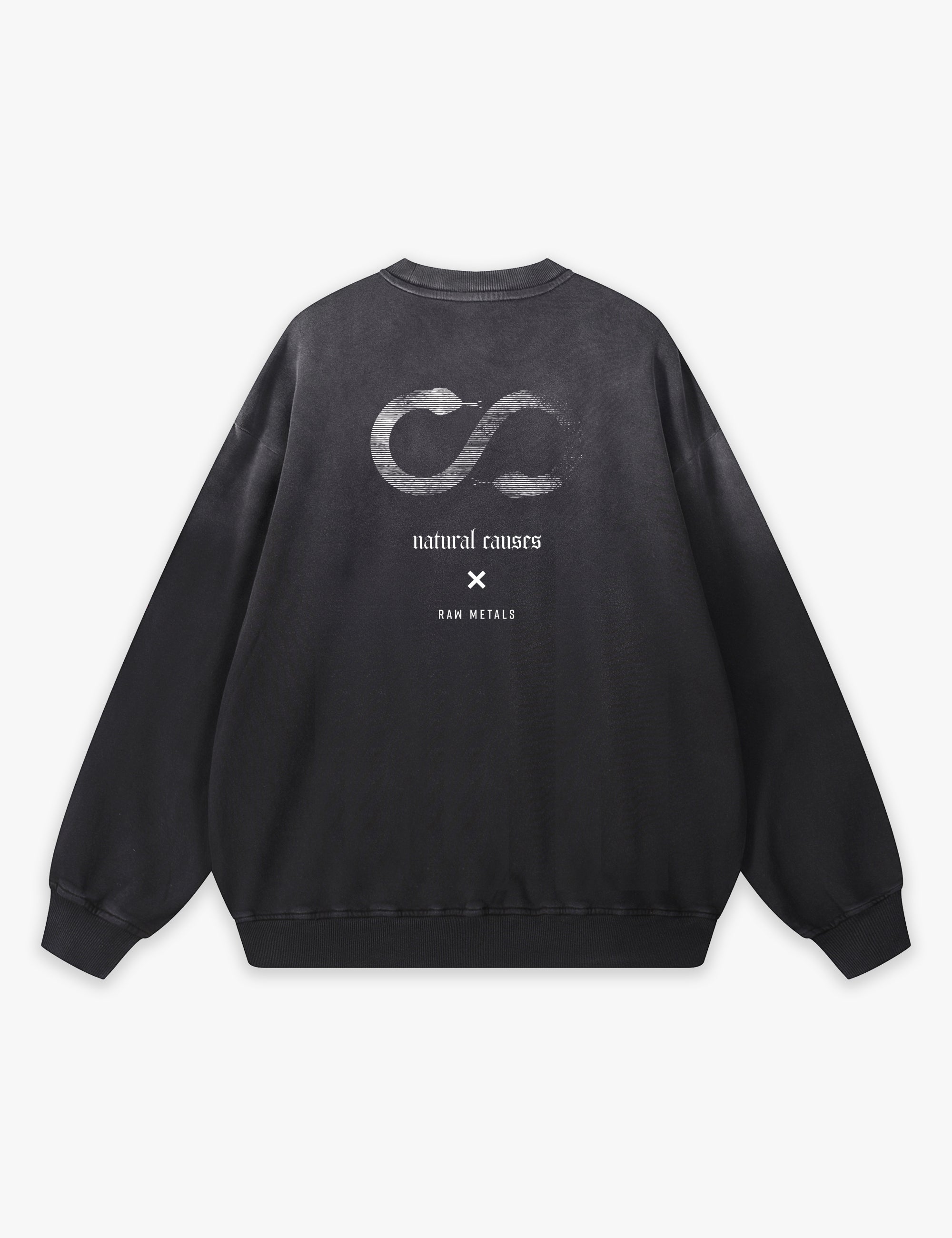 RAW METALS Natural Causes Faded Sweatshirt in Black