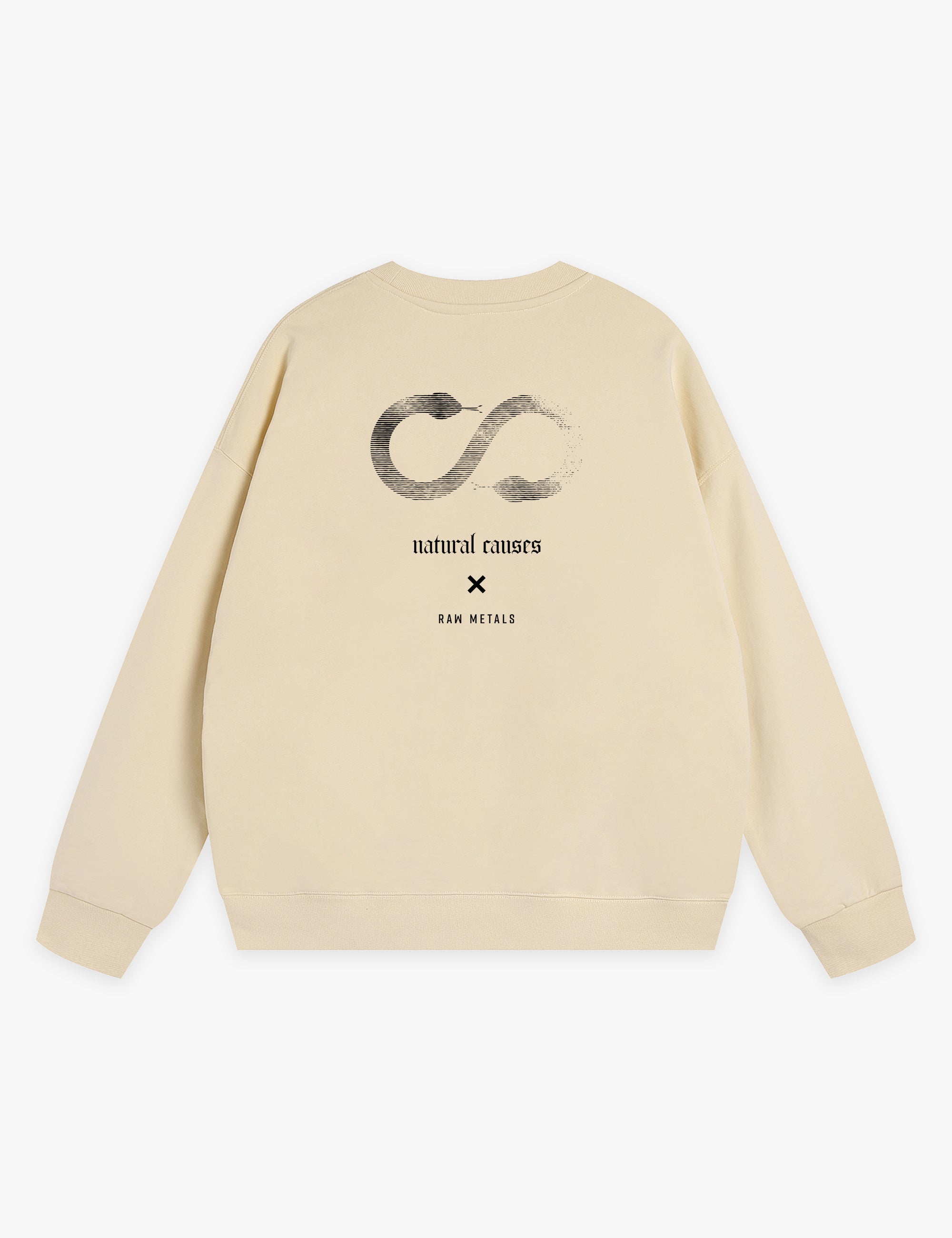RAW METALS Natural Causes Sweatshirt in Cream