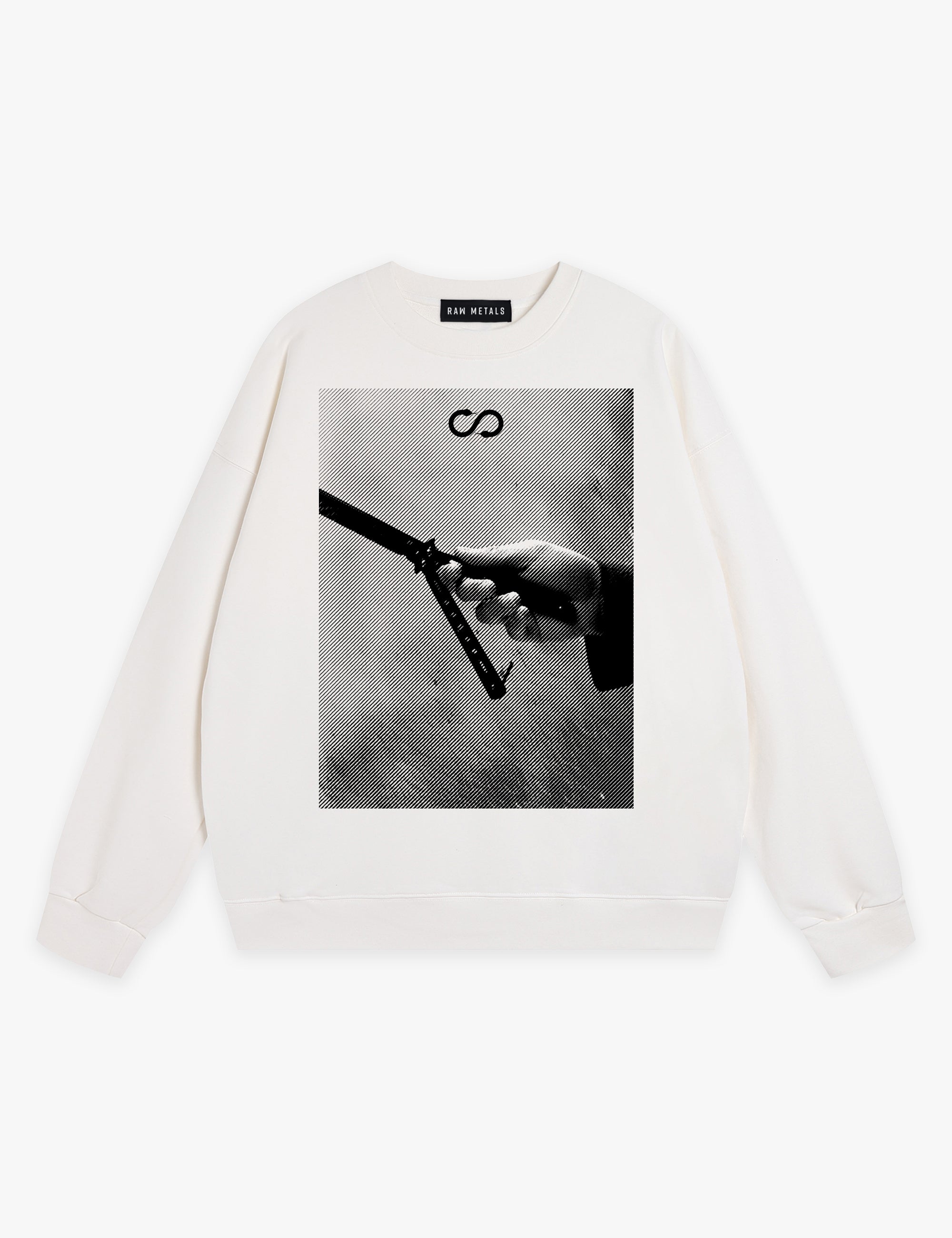 RAW METALS Natural Causes Sweatshirt in White