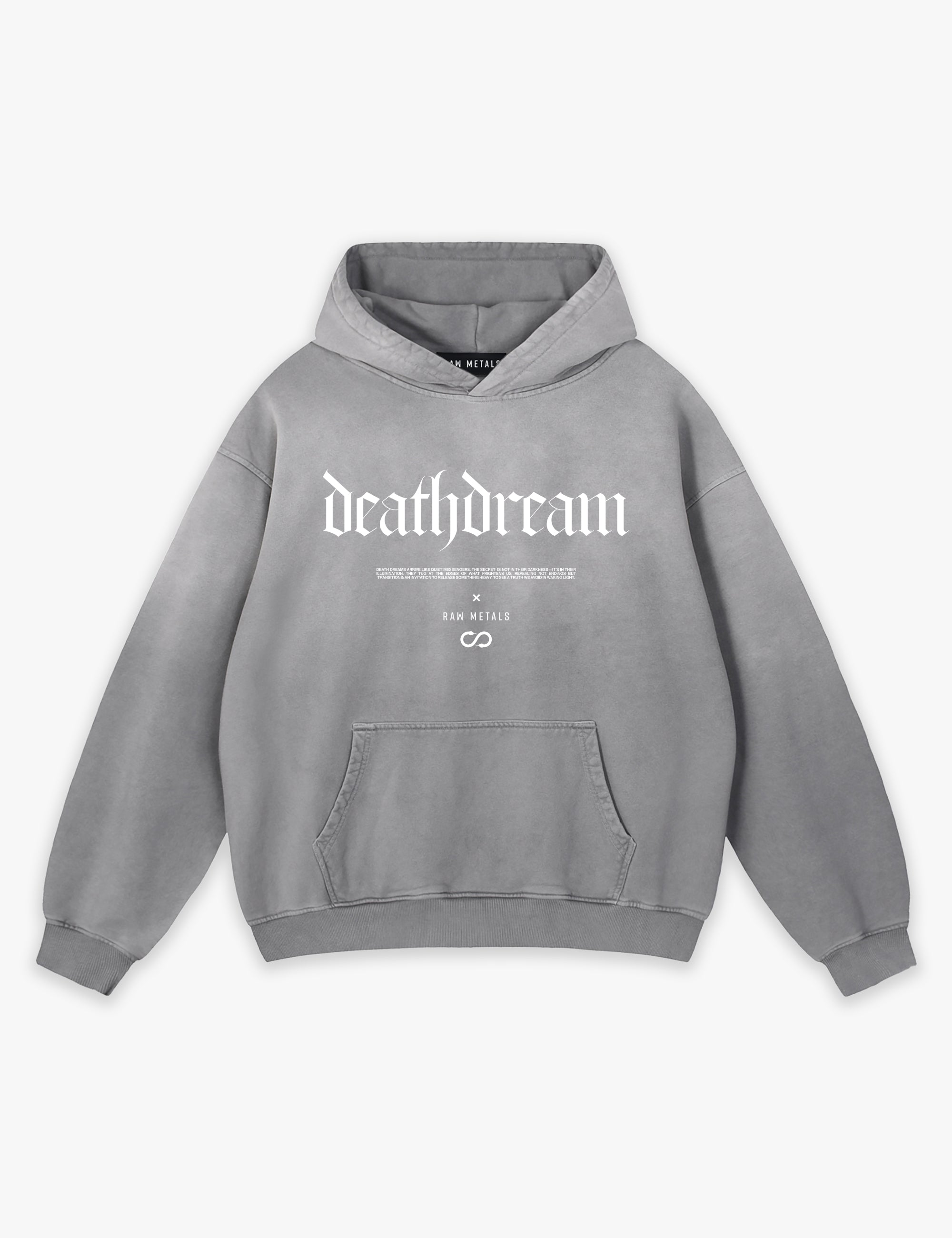 RAW METALS Deathdream Faded Hoodie in Grey