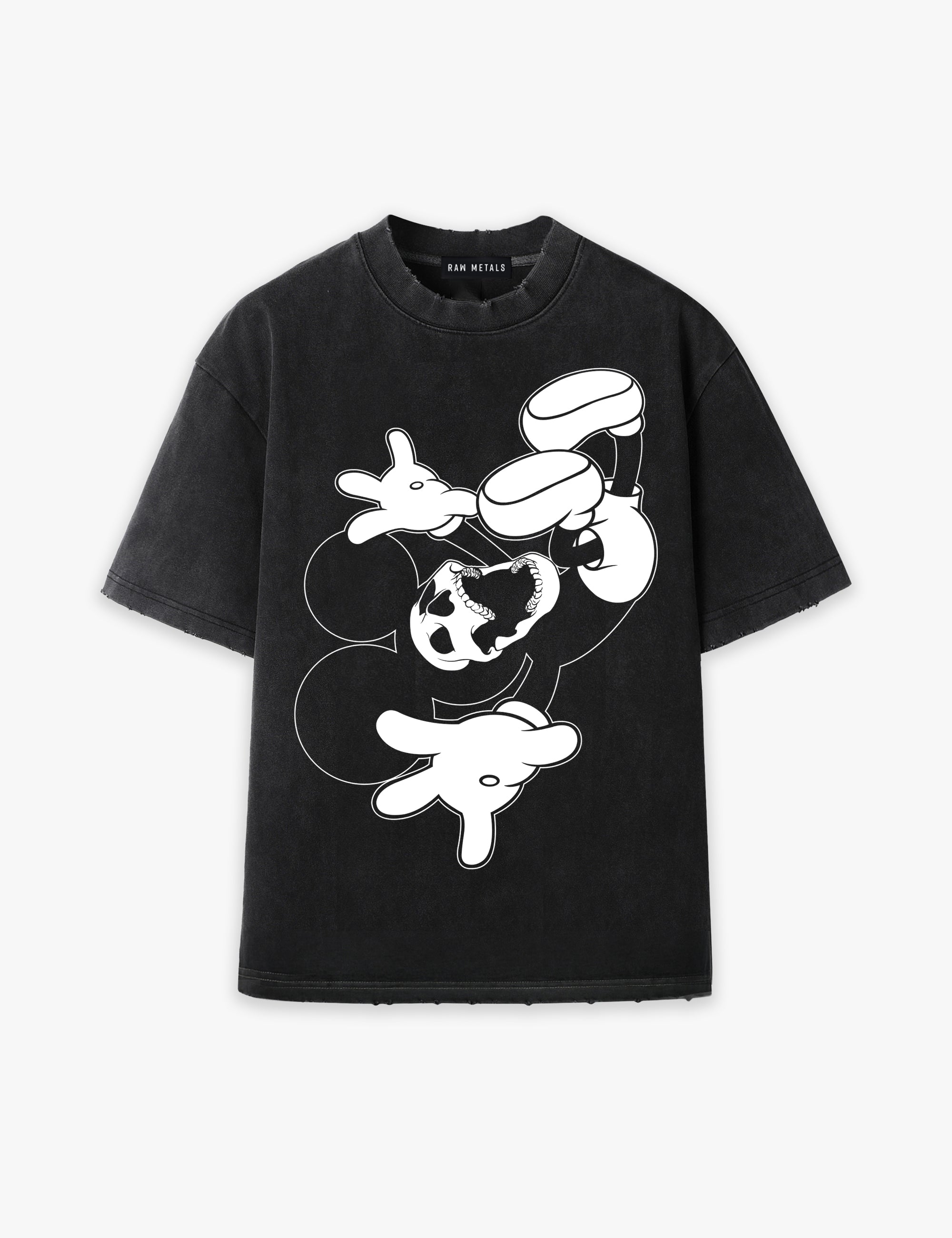RAW METALS Deathdream Oversized Distressed T-shirt in Black