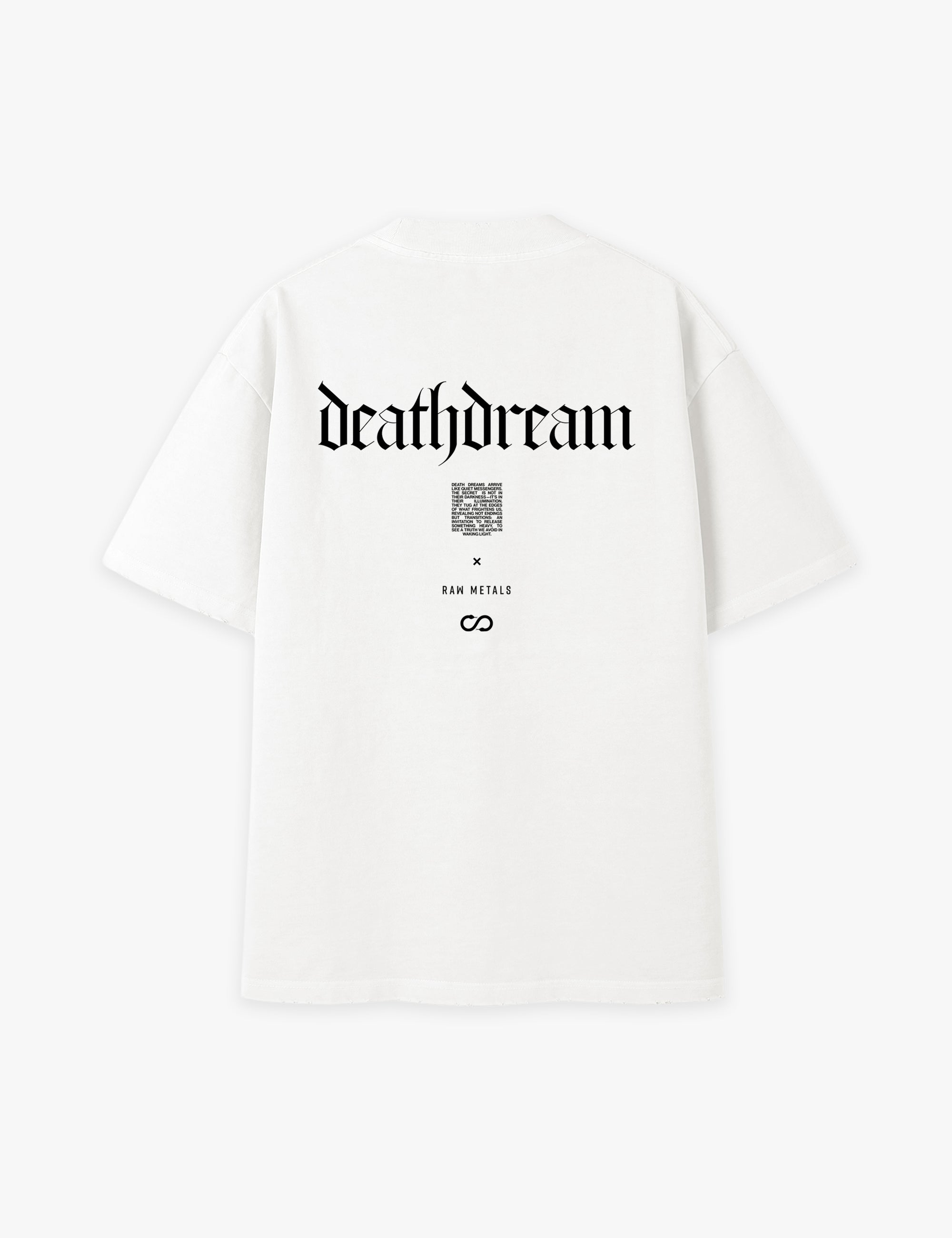 RAW METALS Deathdream Oversized Distressed T-shirt in White