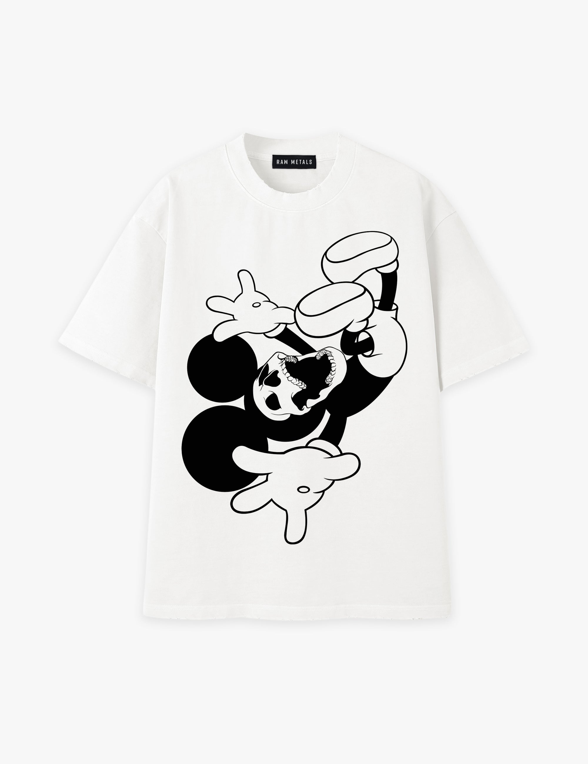 RAW METALS Deathdream Oversized Distressed T-shirt in White