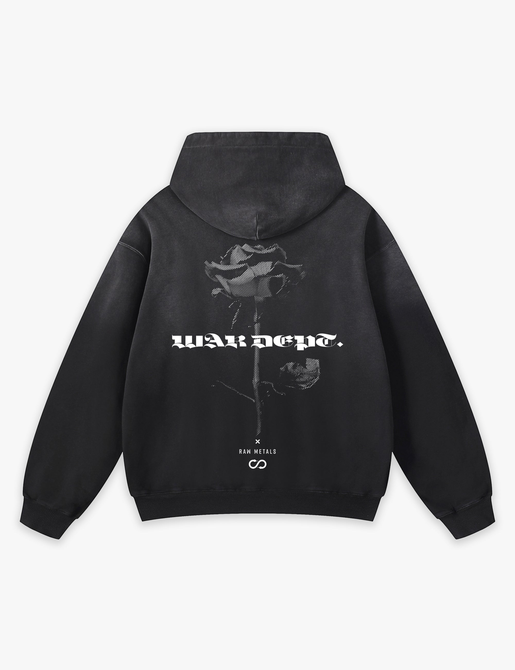 RAW METALS War Department Faded Hoodie in Black