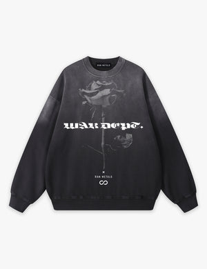 RAW METALS War Department Faded Sweatshirt in Black