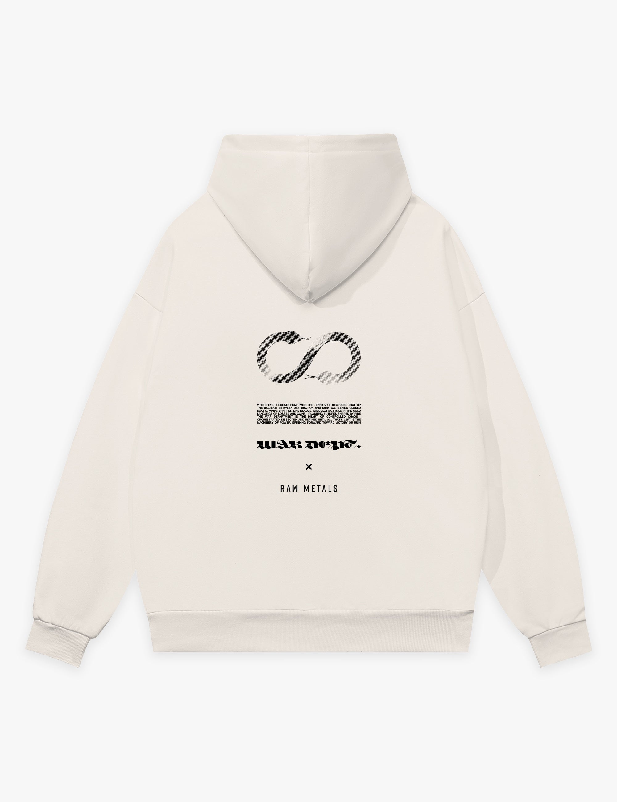 RAW METALS War Department Hoodie in Bone
