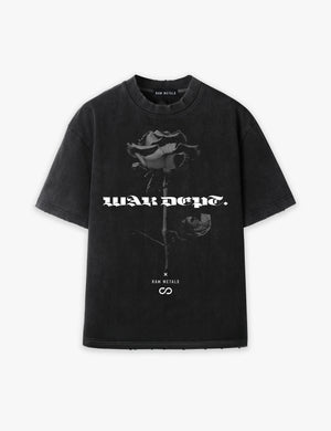 RAW METALS War Department Oversized Distressed T-shirt in Black