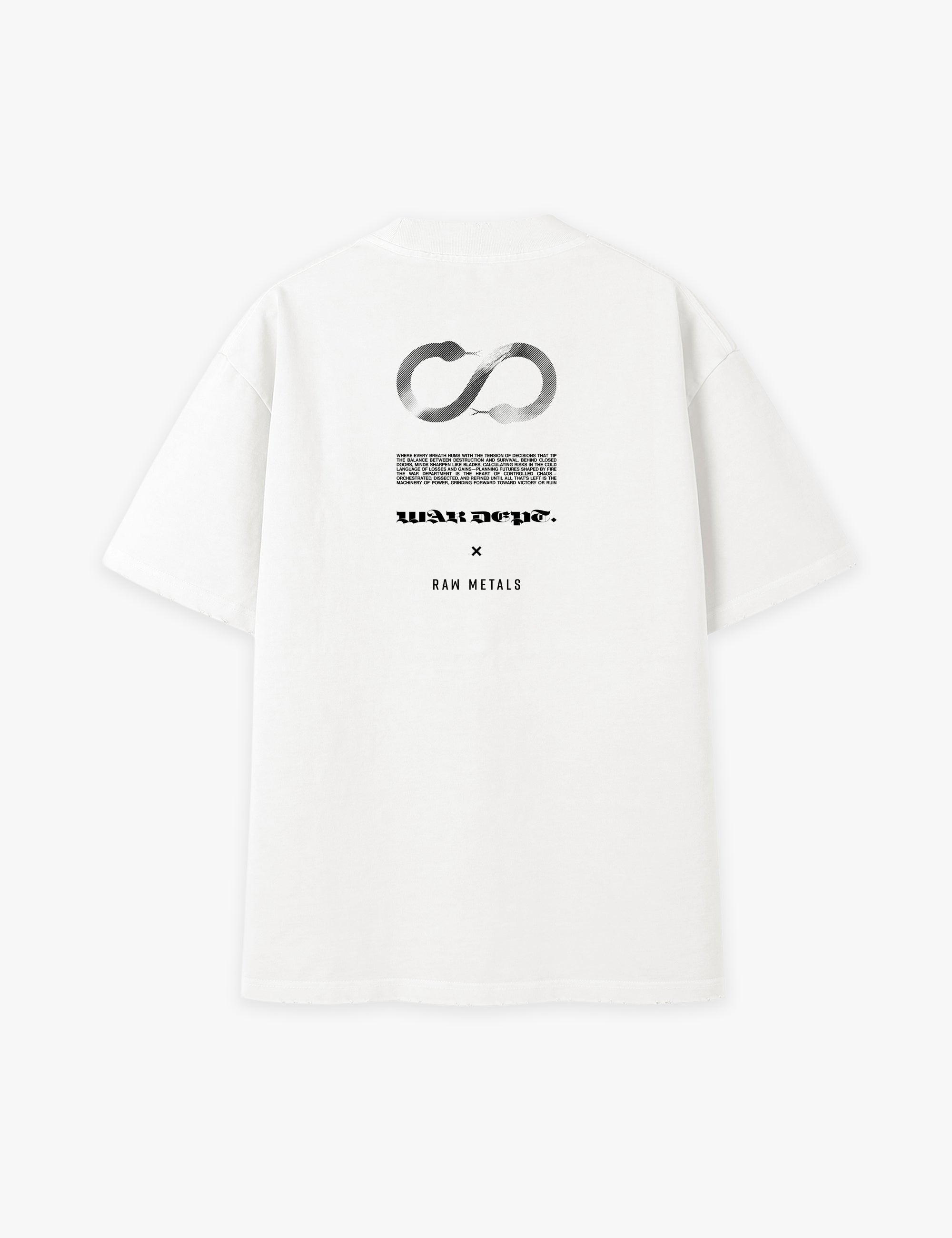 RAW METALS War Department Oversized Distressed T-shirt in White