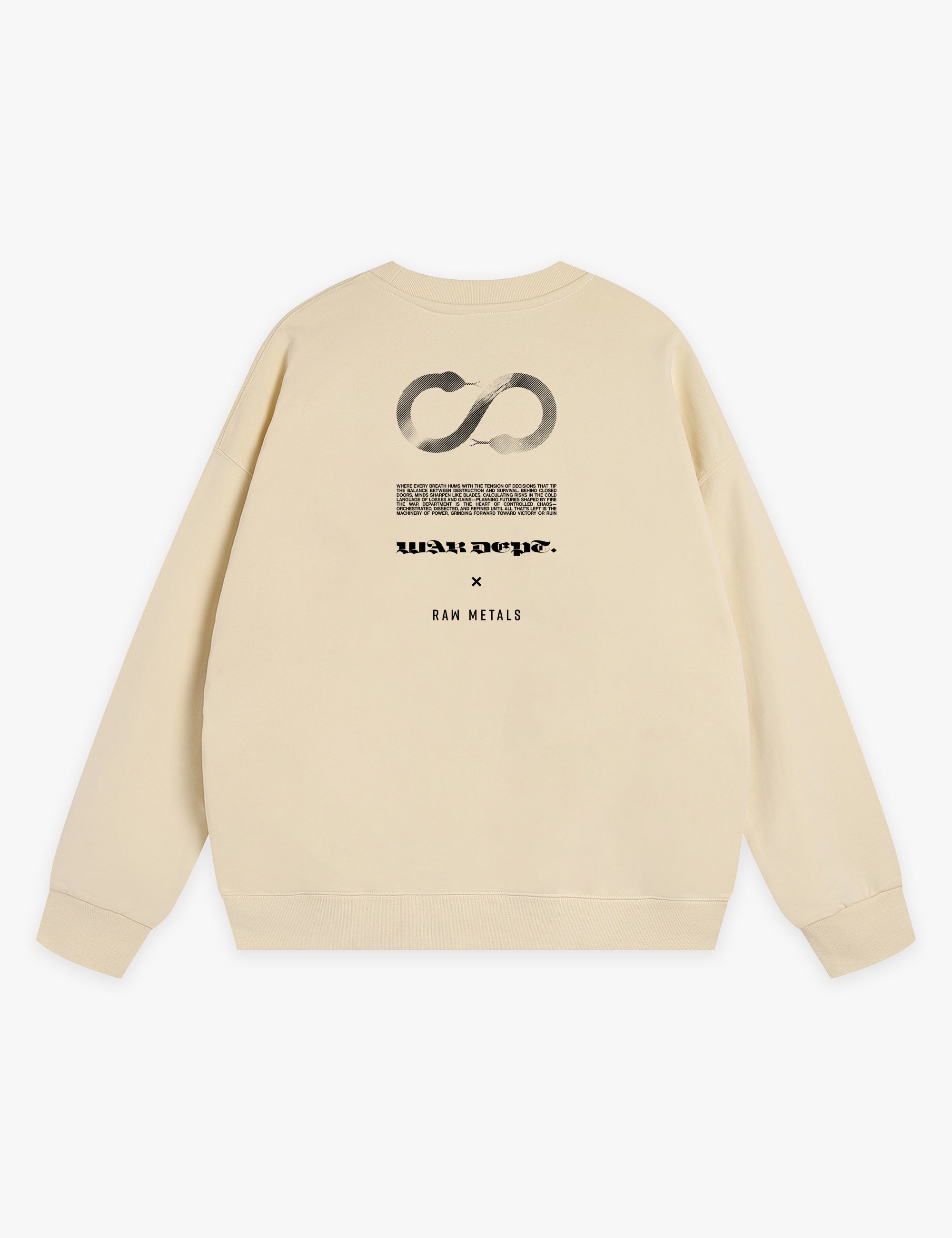 RAW METALS War Department Sweatshirt in Cream