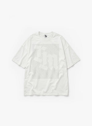DOT MATRIX OVERSIZE T-SHIRT - WHITE